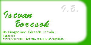 istvan borcsok business card