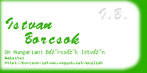 istvan borcsok business card